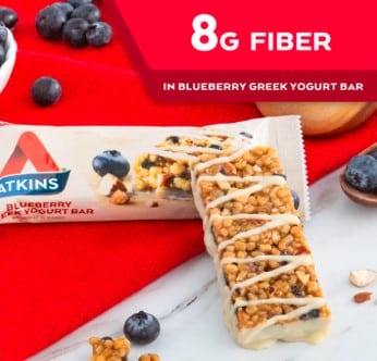 Best Low Carb Option Atkins Protein-Rich Bar, Blueberry Greek Yogurt