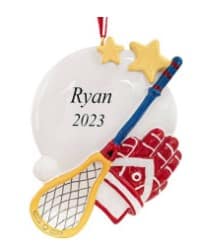 Etsy Lacrosse Ball, Stick, and Gloves Ornament