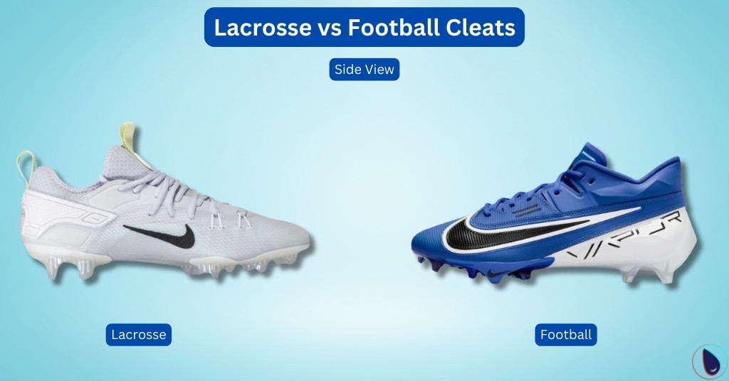 Lacrosse vs Football Cleats Side View