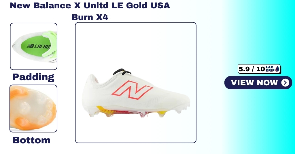 New Balance X Unltd LE Gold USA Burn X4 Lacrosse Cleats