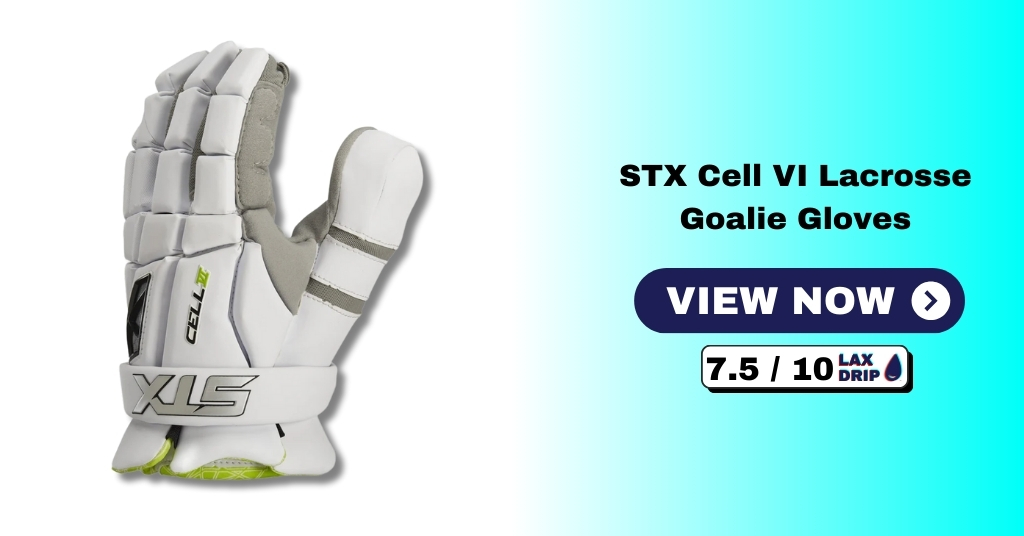 STX Cell VI Lacrosse Goalie Gloves