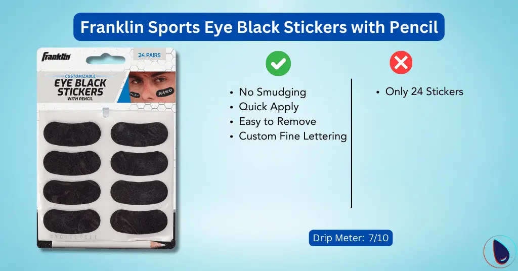 Franklin Sports Eye Black Stickers with Pencil